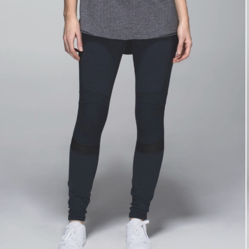 Lululemon Motivate Pants Leggings 8 Inkwell Navy Faux Jeans - Picture 10 of 12